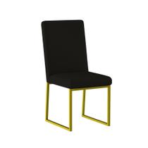 Cadeira Base Ferro Dourado Mesa De Jantar Cor:Preto