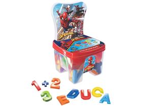 Cadeira Baú Educa Kids Spiderman com Acessórios - Líder Brinquedos (4208)