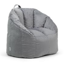 Cadeira Bean Bag Big Joe Milano de pelúcia cinza média Cadeira Bean Bag Big Joe Milano de pelúcia cinza média