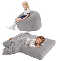Cadeira Bean Bag COMAX Kids 2 em 1 conversível cinza