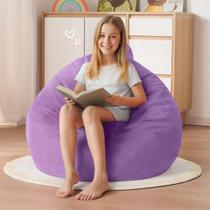 Cadeira Bean Bag Homguava 60 cm preenchida com espuma viscoelástica roxa