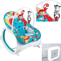 Cadeira Bebê Musical Descanço Balanço Azul + Luminária Baby