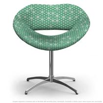 Cadeira Beijo Colmeia Verde Poltrona Decorativa com Base Giratória