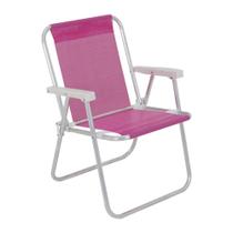 Cadeira Bel Alta Lazy Aluminio Sannet Rosa