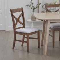 Cadeira Benzara Feri Side, 2 peças, almofada de espuma, marrom, cinza, 51 x 53 x 97 cm