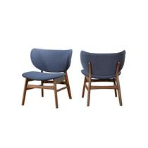 Cadeira Benzara Isina Veludo Azul Nogueira Marrom 68x62x74cm Cadeira Benzara Isina Veludo Azul Nogueira Marrom 68x62x74cm