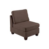 Cadeira Benzara Remy 81 cm modular sem braços em chenille marrom macio Cadeira Benzara Remy 81 cm modular sem braços em chenille marrom macio