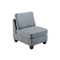 Cadeira Benzara Remy Modular 81 cm Sem Braços Cinza Chenille