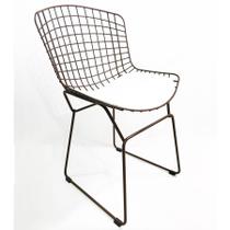 Cadeira BERTOIA cor Ferrugem assento branco - Poltronas do Sul