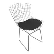 Cadeira Bertoia Cromada com Assento Sintético Preto Cadeira Bertoia Cromada com Assento Sintético Preto