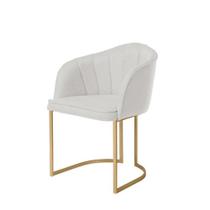 Cadeira Beverly Linho Mescla Cru Base Dourado 55cm -70682