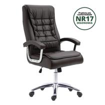 Cadeira Big Mola Ensacada para Escritório Presidente Giratória em Couro com NR17 Espresso Móveis