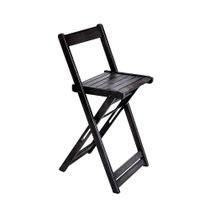 Cadeira Bistro Alta Dobrável de Madeira - Preto