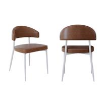 Cadeira Bless Fixa com 4 Pés 55 x 52,5 x 77,5 cm com 2 Unidades Marrom/Whisky/Preto Cadeira Bless Fixa com 4 Pés 55 x 52,5 x 77,5 cm com 2 Unidades Marrom/Whisky/Preto