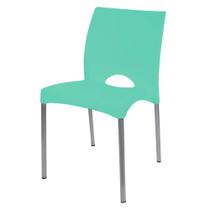 Cadeira Boston Verde Tiffany sem Braços pés de Alumínio