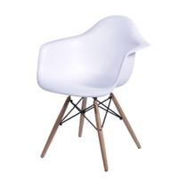 Cadeira Boxbit Dkr Eames Base Em Madeira Branca