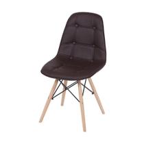 Cadeira Boxbit Dkr Eames Botonê Base Em Madeira Café