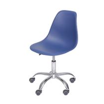 Cadeira Boxbit Dkr Eames Polipropileno Azul Marinho Base Rodízio Cadeira Boxbit Dkr Eames Polipropileno Azul Marinho Base Rodízio