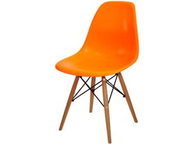 Cadeira Boxbit Dkr Eames Polipropileno Laranja Base Madeira