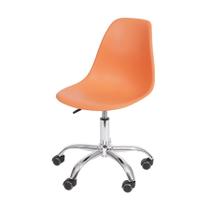 Cadeira Boxbit Dkr Eames Polipropileno Laranja Base Rodízio Cadeira Boxbit Dkr Eames Polipropileno Laranja Base Rodízio