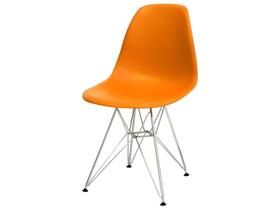 Cadeira Boxbit Dkr Eames Polipropileno Laranja Cromada
