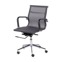 Cadeira Boxbit Eames Office Baixa Base Em Rodízio Cinza