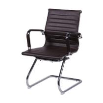 Cadeira Boxbit Eames Office Esteirinha P.U. Café Base Fixa Cromada Cadeira Boxbit Eames Office Esteirinha P.U. Café Base Fixa Cromada