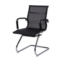 Cadeira Boxbit Eames Office Tela Preta Fixa Cromada
