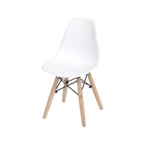Cadeira Boxbit Infantil Dkr Eames Polipropileno Branca Base Madeira Cadeira Boxbit Infantil Dkr Eames Polipropileno Branca Base Madeira
