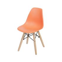 Cadeira Boxbit Infantil Dkr Eames Polipropileno Laranja Base Madeira