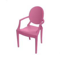 Cadeira Boxbit Invisible Infantil Polipropileno Rosa com Braço
