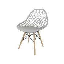 Cadeira Boxbit Kaila Polipropileno Cinza Base Madeira Cadeira Boxbit Kaila Polipropileno Cinza Base Madeira