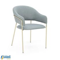 Cadeira Bristol Aço Champanhe Encosto Estofado - Datteli Design