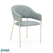 Cadeira Bristol Aço Champanhe Estofado Várias Cores - Datelli Design