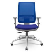 Cadeira Brizza Diretor Grafite Tela Azul Assento Aero Azul Base RelaxPlax Alumínio - 65946
