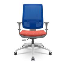 Cadeira Brizza Diretor Grafite Tela Azul Assento Concept Rosê Base RelaxPlax Alumínio - 65948