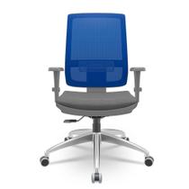 Cadeira Brizza Diretor Grafite Tela Azul Assento Poliester Cinza Base RelaxPlax Aluminio - 65960