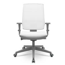 Cadeira Brizza Diretor Grafite Tela Branca Assento Aero Branco com Autocompensador e Base em Alumínio - 65756 - Sun House