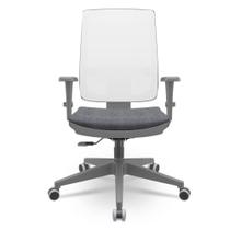 Cadeira Brizza Diretor Grafite Tela Branca Assento Vinil Preto Base RelaxPlax Piramidal - 66335 Cadeira Brizza Diretor Grafite Tela Branca Assento Vinil Preto Base RelaxPlax Piramidal - 66335