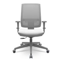 Cadeira Brizza Diretor Grafite Tela Cinza Assento Aero Branco Base RelaxPlax Piramidal - 66389