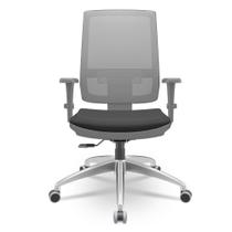 Cadeira Brizza Diretor Grafite Tela Cinza Assento Aero Preto Base RelaxPlax Alumínio - 66017