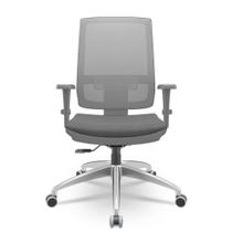 Cadeira Brizza Diretor Grafite Tela Cinza Assento Poliester Cinza Base RelaxPlax Aluminio - 66031