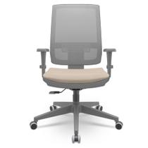 Cadeira Brizza Diretor Grafite Tela Cinza Assento Poliester Fendi Base RelaxPlax Piramidal - 66405