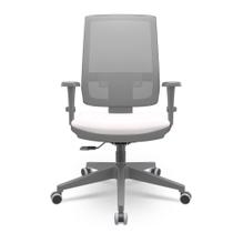 Cadeira Brizza Diretor Grafite Tela Cinza Assento Vinil Branco Base RelaxPlax Piramidal - 66401 Cadeira Brizza Diretor Grafite Tela Cinza Assento Vinil Branco Base RelaxPlax Piramidal - 66401