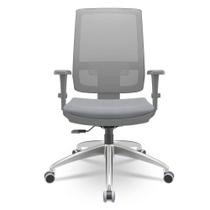 Cadeira Brizza Diretor Grafite Tela Cinza Assento Vinil Cinza Base RelaxPlax Alumínio - 66027