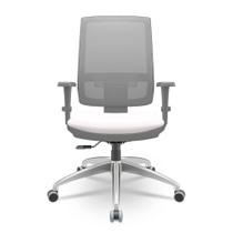 Cadeira Brizza Diretor Grafite Tela Cinza Assento Vinil Eco Branco Base RelaxPlax Alumínio - 66030 Cadeira Brizza Diretor Grafite Tela Cinza Assento Vinil Eco Branco Base RelaxPlax Alumínio - 66030