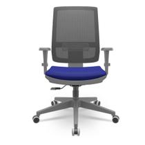 Cadeira Brizza Diretor Grafite Tela Preta Assento Aero Azul Base RelaxPlax Piramidal - 66285