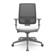 Cadeira Brizza Diretor Grafite Tela Preta Assento Aero Branco Base Autocompensador Piramidal - 66062 Cadeira Brizza Diretor Grafite Tela Preta Assento Aero Branco Base Autocompensador Piramidal - 66062