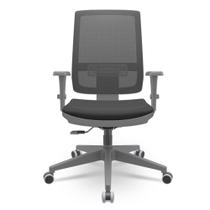 Cadeira Brizza Diretor Grafite Tela Preta Assento Aero Preto Base RelaxPlax Piramidal - 66283