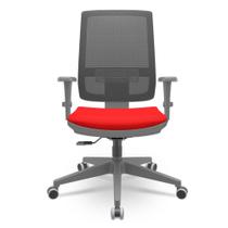 Cadeira Brizza Diretor Grafite Tela Preta Assento Aero Vermelho Base RelaxPlax Piramidal - 66287 Cadeira Brizza Diretor Grafite Tela Preta Assento Aero Vermelho Base RelaxPlax Piramidal - 66287